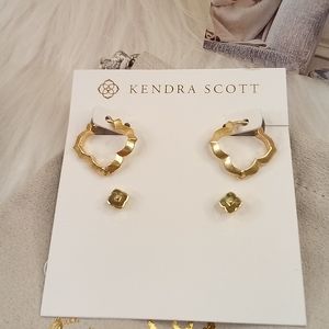 NWT&BOX Kendra Scott Abbie Stud Earrings SET in Vintage Gold